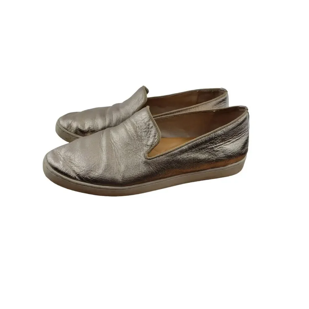 Birdies The Swift In Gold Leather Slip‎ On Sneakers Womens Size 9 Casual Comfort